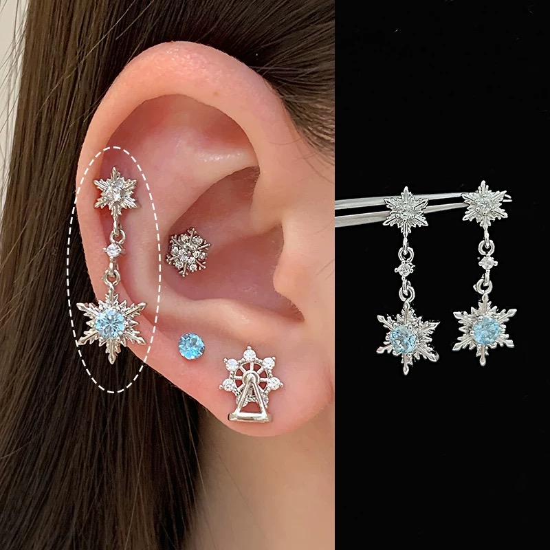 合金耳饰 BIBI【冬雪流星】耳钉EH187