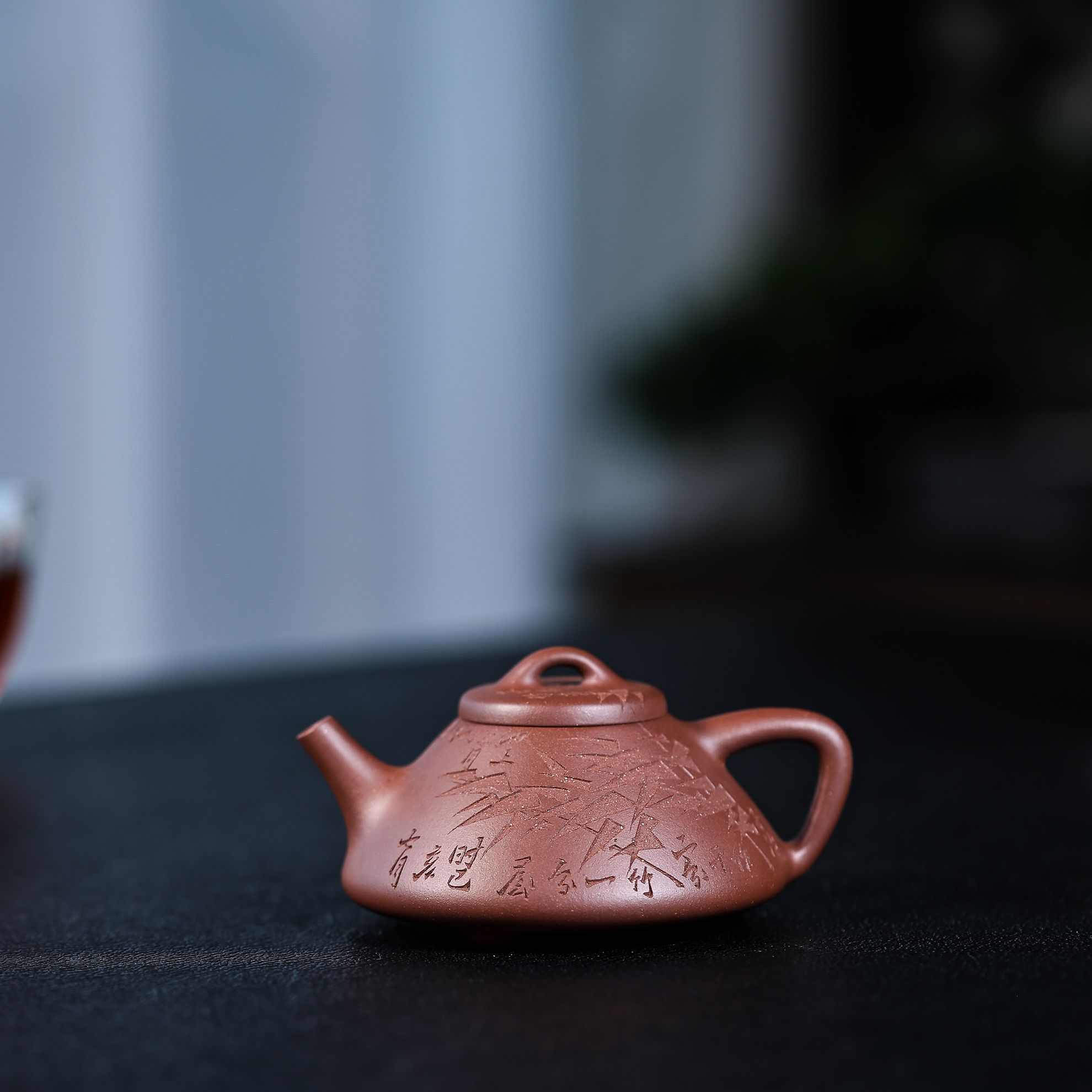 小匠人亲工 原矿紫泥 刻绘款子冶石瓢半手工制作160ml 小容量自用