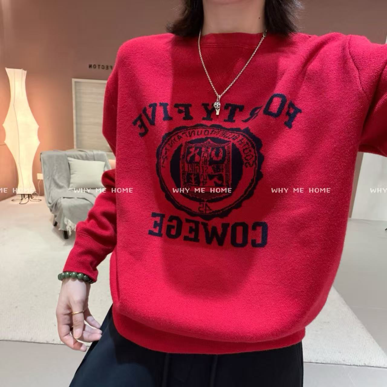 【色彩笔记】小众设计极简美式字母针织毛衣12501