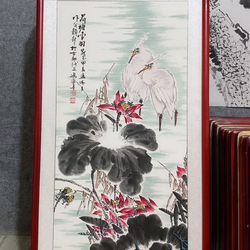 【闪购商品】国画书画作品带框125×65厘米