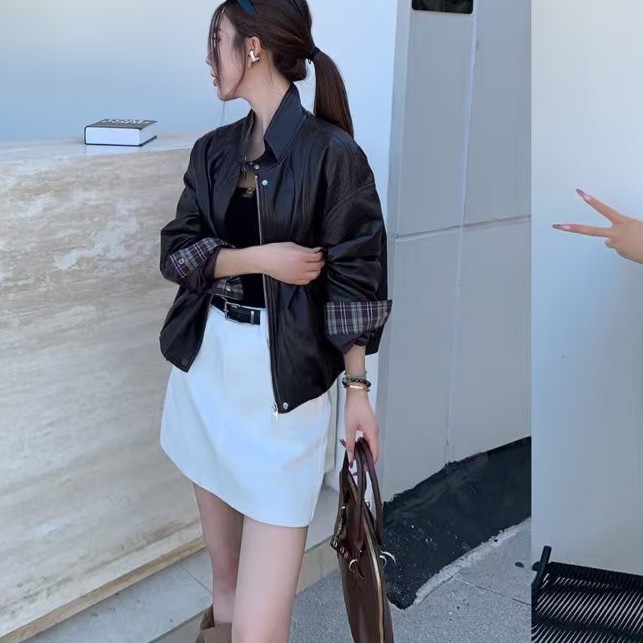 NX服饰立领欧美风标准皮衣