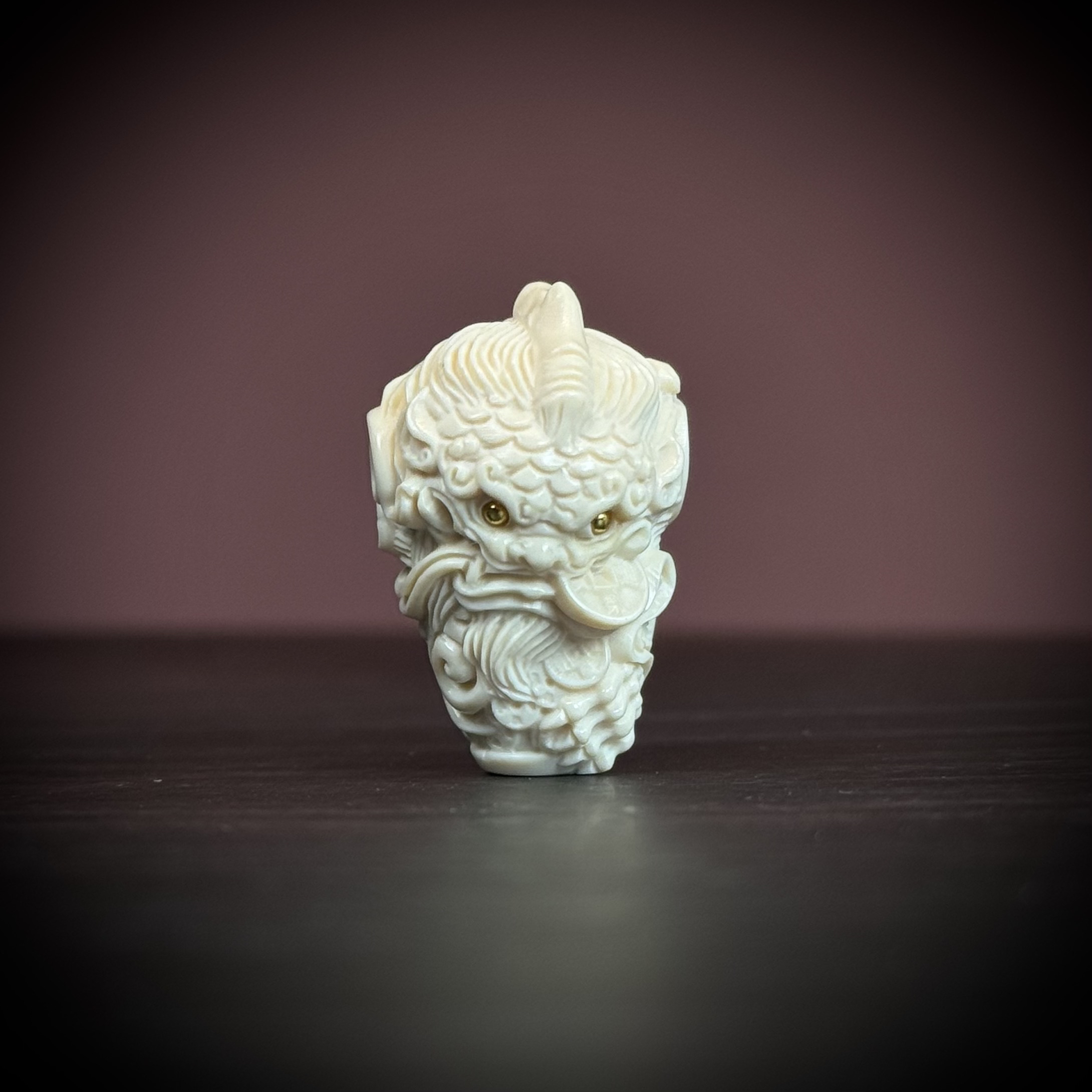 H27-62天然猛犸牙 貔貅三通 约18.5*28mm支持鉴定假一罚十