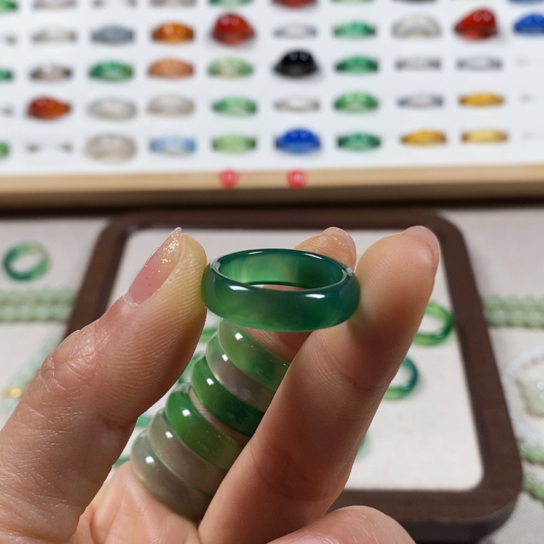 玛瑙/玉髓戒指未镶嵌༦****