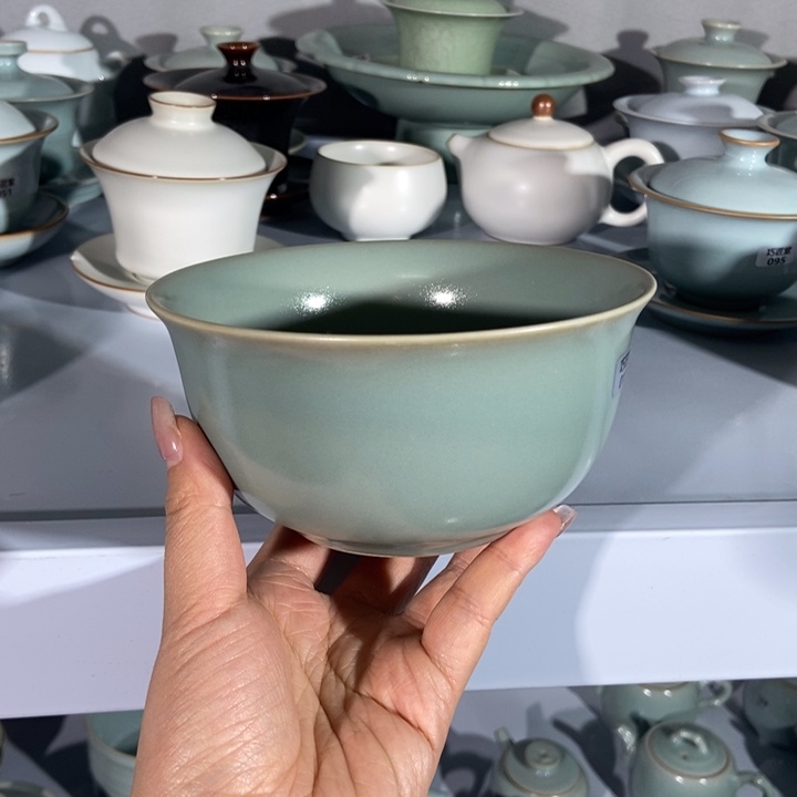 瓷片微瑕仿古釉干饭碗