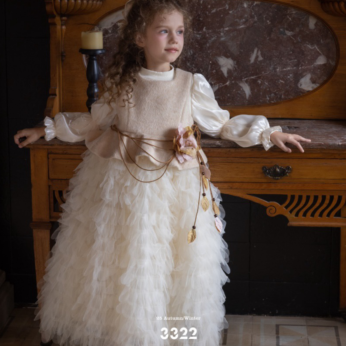 公主裙纱裙女童连衣裙超仙女孩时尚秋冬新款儿童生日礼服