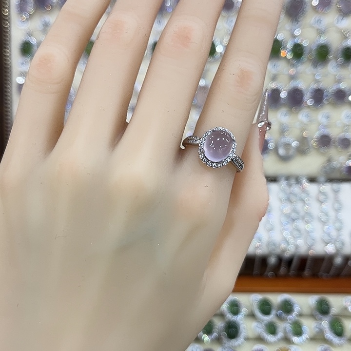 戒指萤石银S925镶嵌