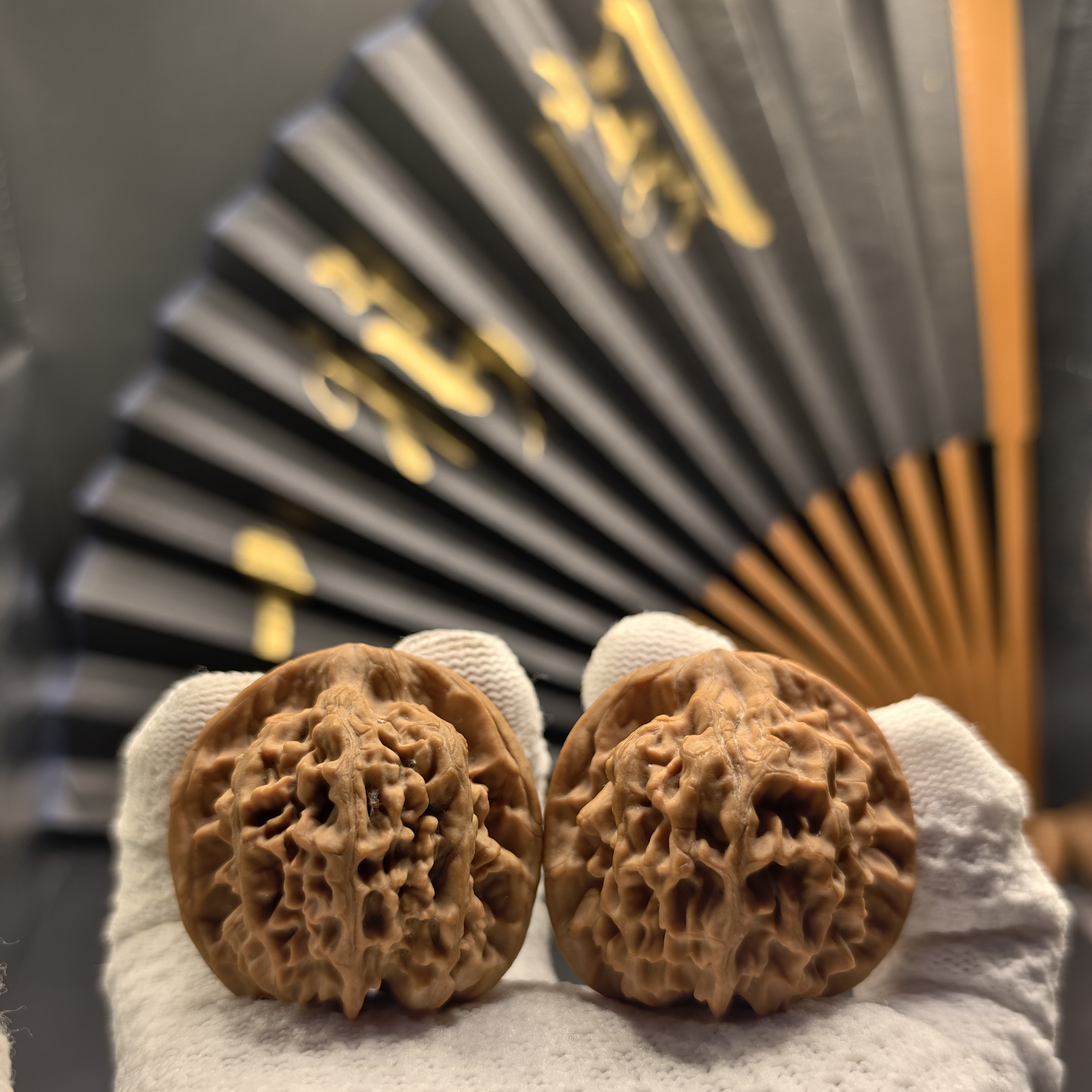 t4101全品精对天地狮子头二爷帽 41/40/41文玩核桃新果原生态油性