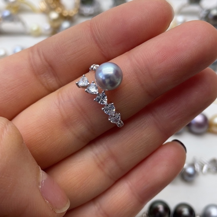 海水珍珠戒指银S925镶嵌