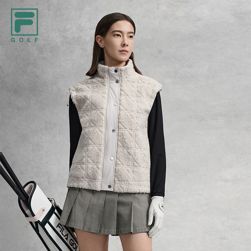 【百搭显瘦】Fila/斐乐女新款时尚运动休闲保暖针织马甲A11W615901F