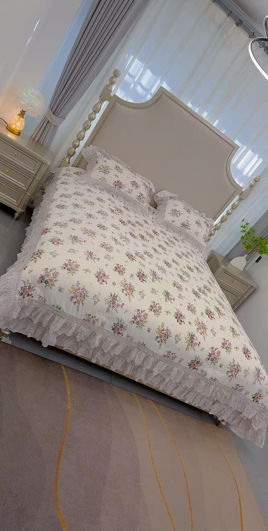 韩版玉兰花莫代尔四件套