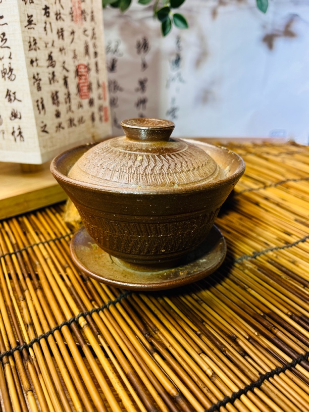 细泥盖碗云南腾冲非遗土陶火山泥净化过滤软化水中式茶具茶器带盖