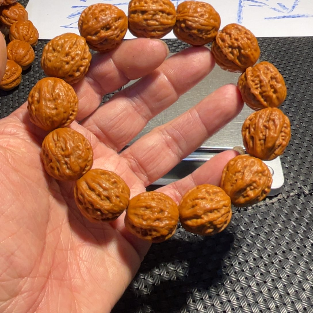 文玩核桃手串羊头金蟾20 