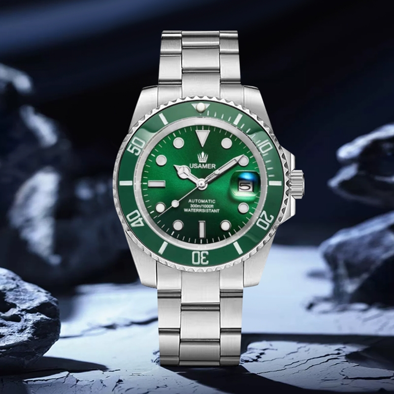 z(全新正品)绿水鬼潜航者全自动机械手表深潜防水男士腕表