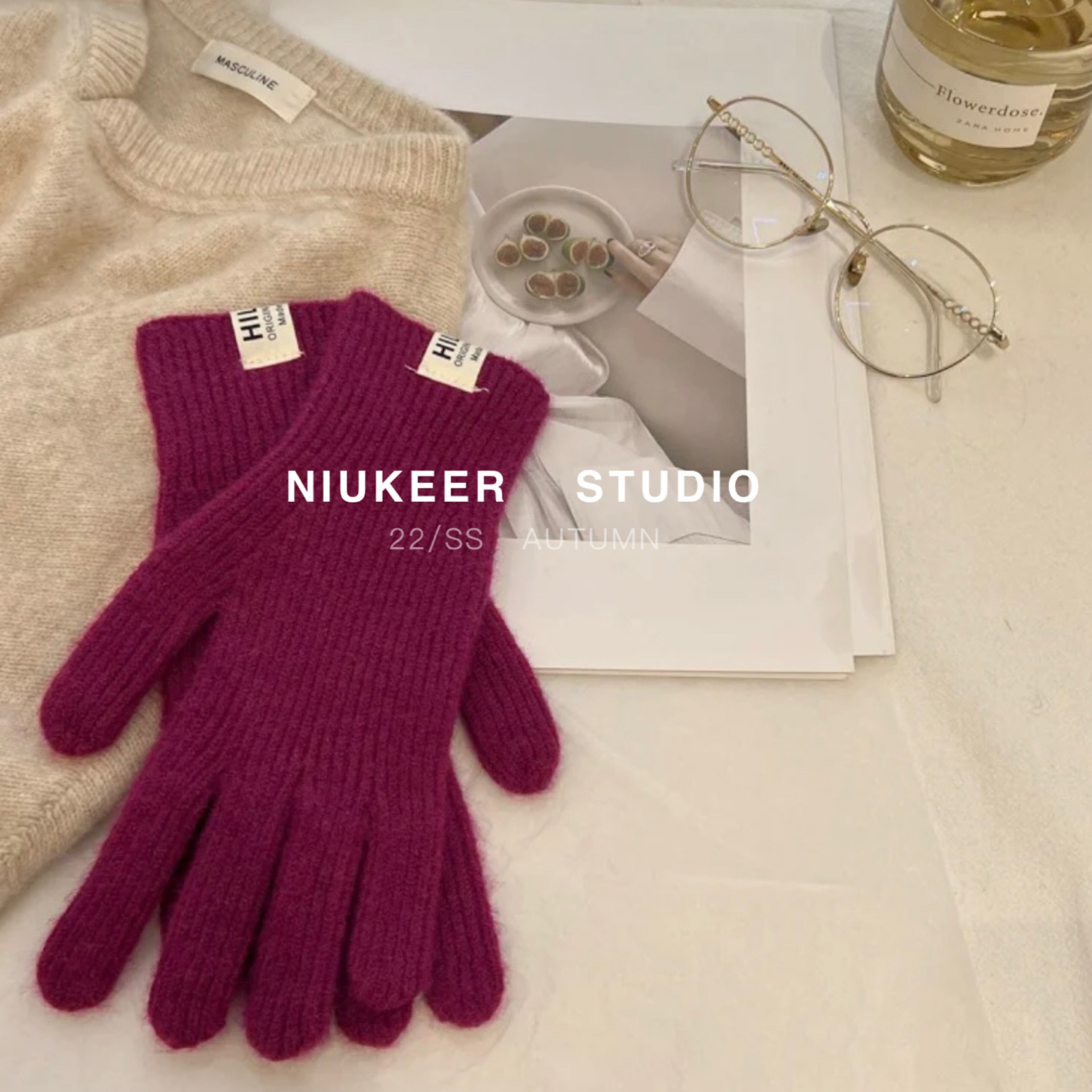 Ins火龙果玩手机专用手套