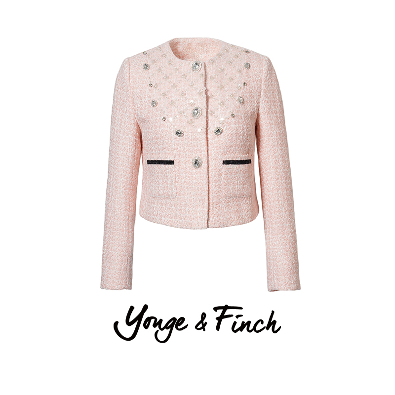 Yonge&Finch/扬芬缇2025秋季新款重工钉珠闪钻小香风外套 FELICEY