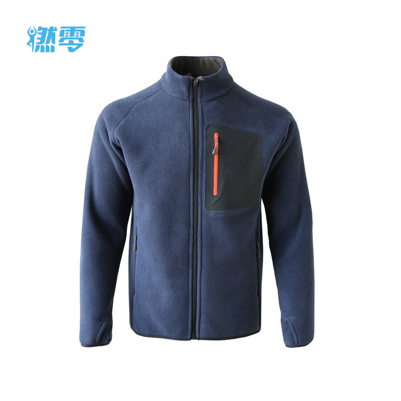 2548 燃零户外插色口袋立领压胶摇粒绒夹克运动休闲瑜伽外套