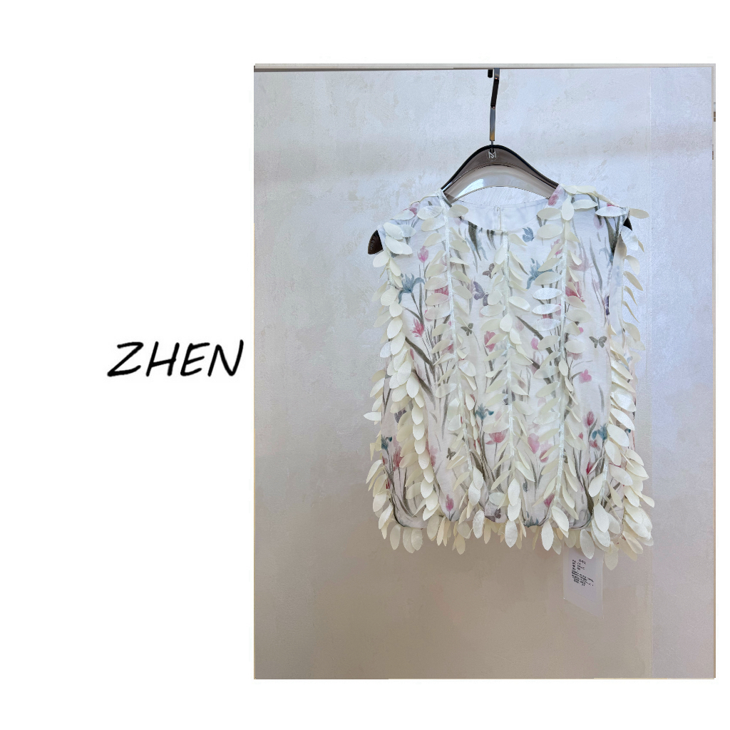 【ZHEN】25K00879 2025新款时尚气质休闲百搭短袖上衣女