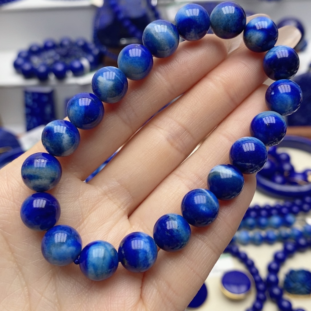 饿***️青金石未镶嵌手链10mm