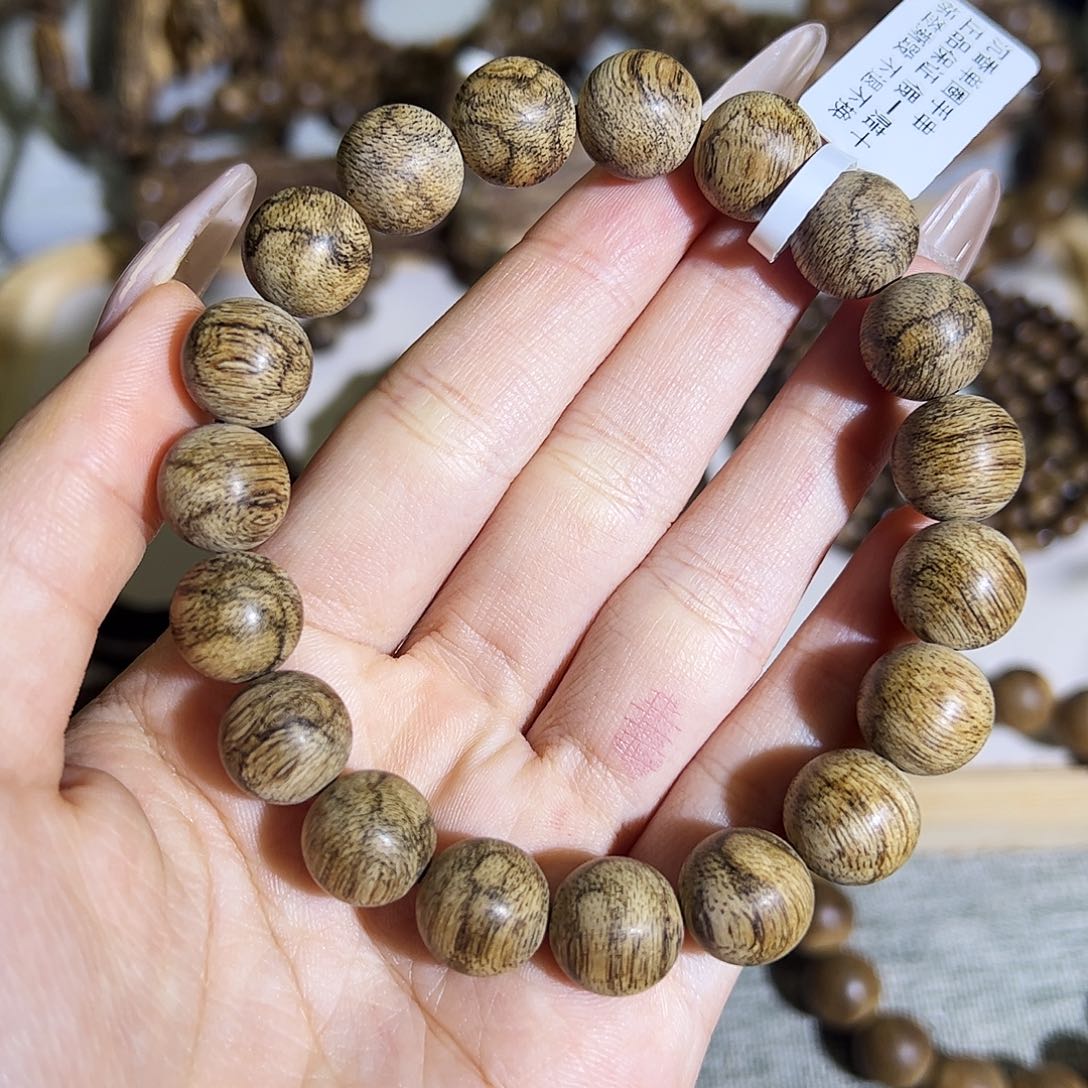 沉香手串天然达拉干虎斑老料11.5单圈 奶香透凉 味道控