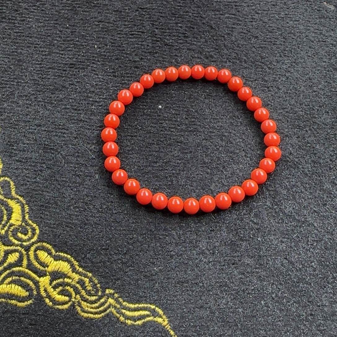 南红玛瑙未镶嵌5mm满色满肉圆珠单圈