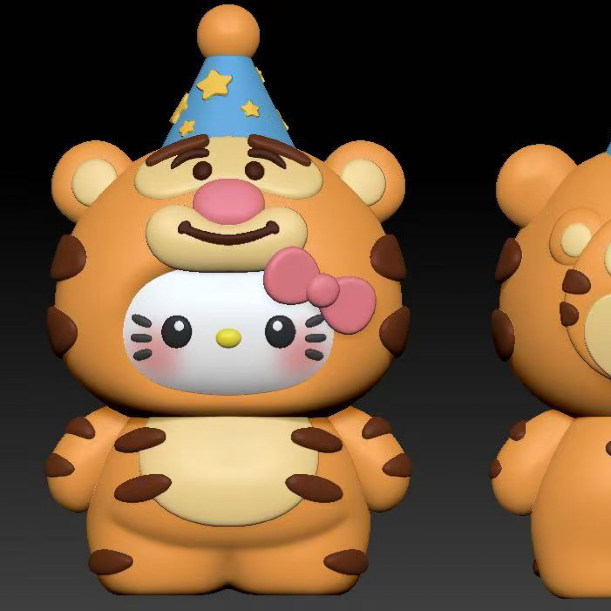 雲暮阁跳跳虎KT萌粒硅胶模具KT高5cm