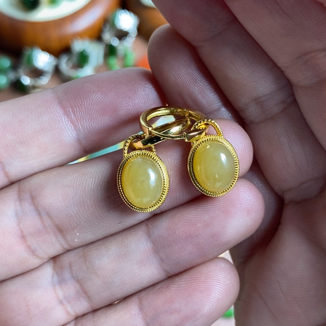 和田玉颈饰银S925镶嵌