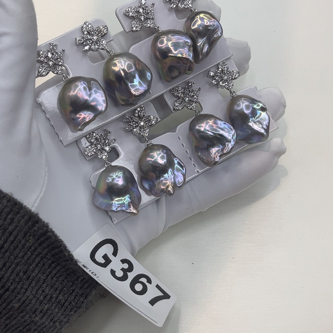 合金淡水珍珠耳饰