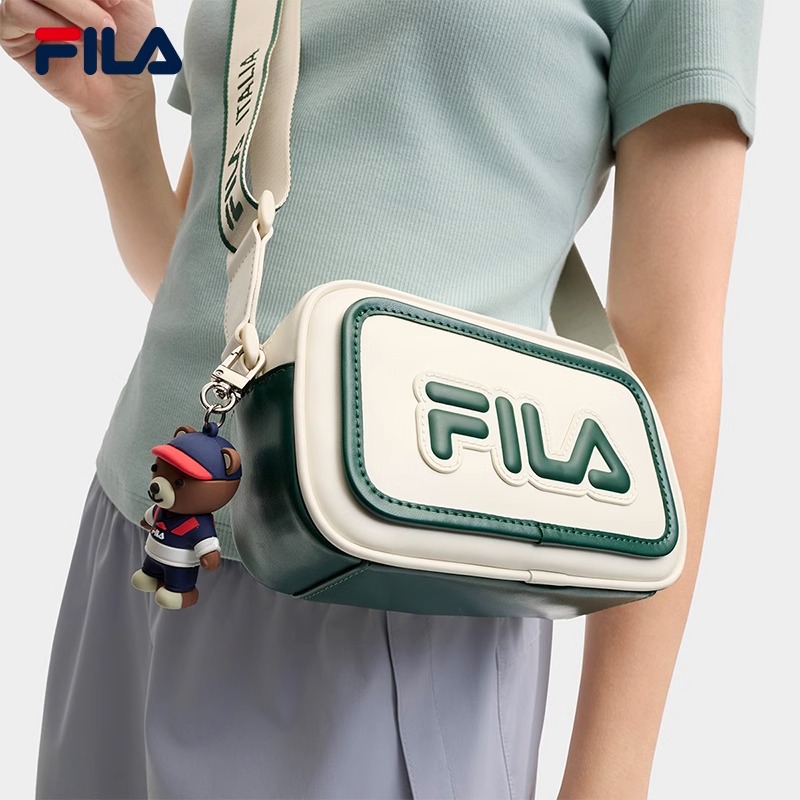 【出游穿搭】FILA斐乐女【复古时尚小方包】潮流简约挎包F13W529161F
