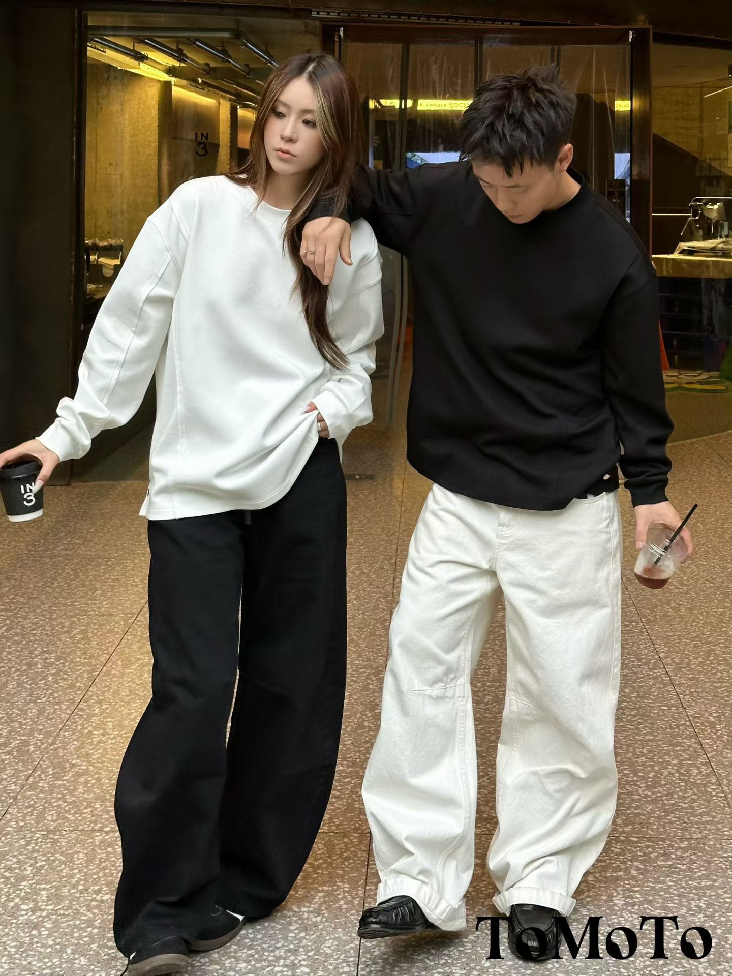 男士长袖秋冬纯色加绒厚款针织圆领情侣打底衫