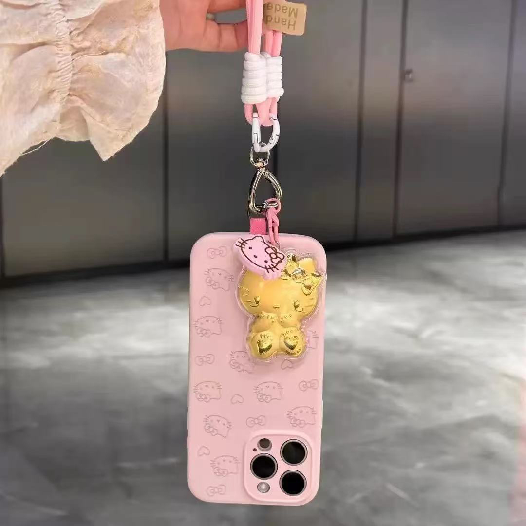 含金工艺品深圳水贝KT猫手机链包挂钥匙扣挂件特色礼物