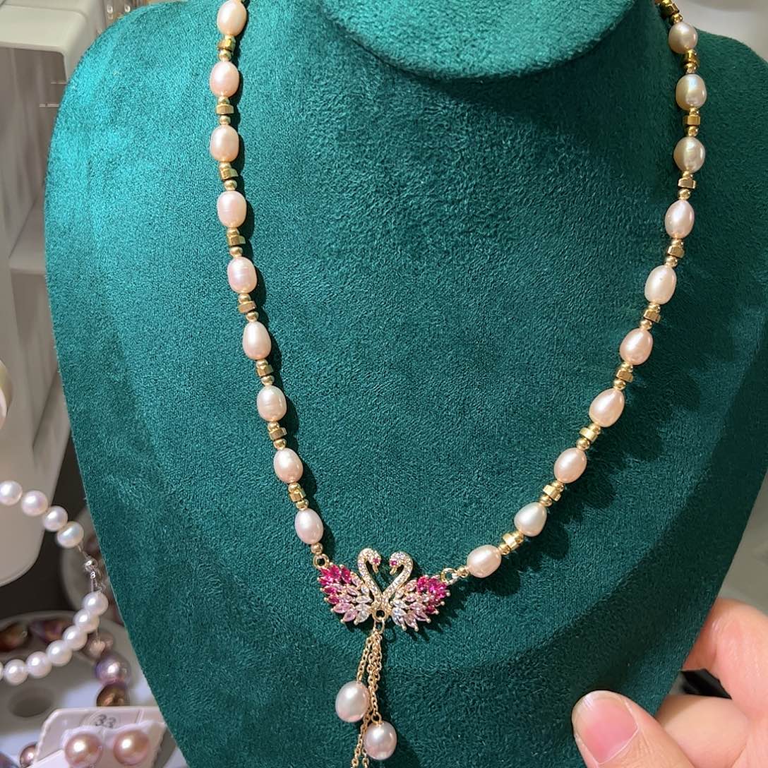 淡水珍珠耳饰银S925镶嵌