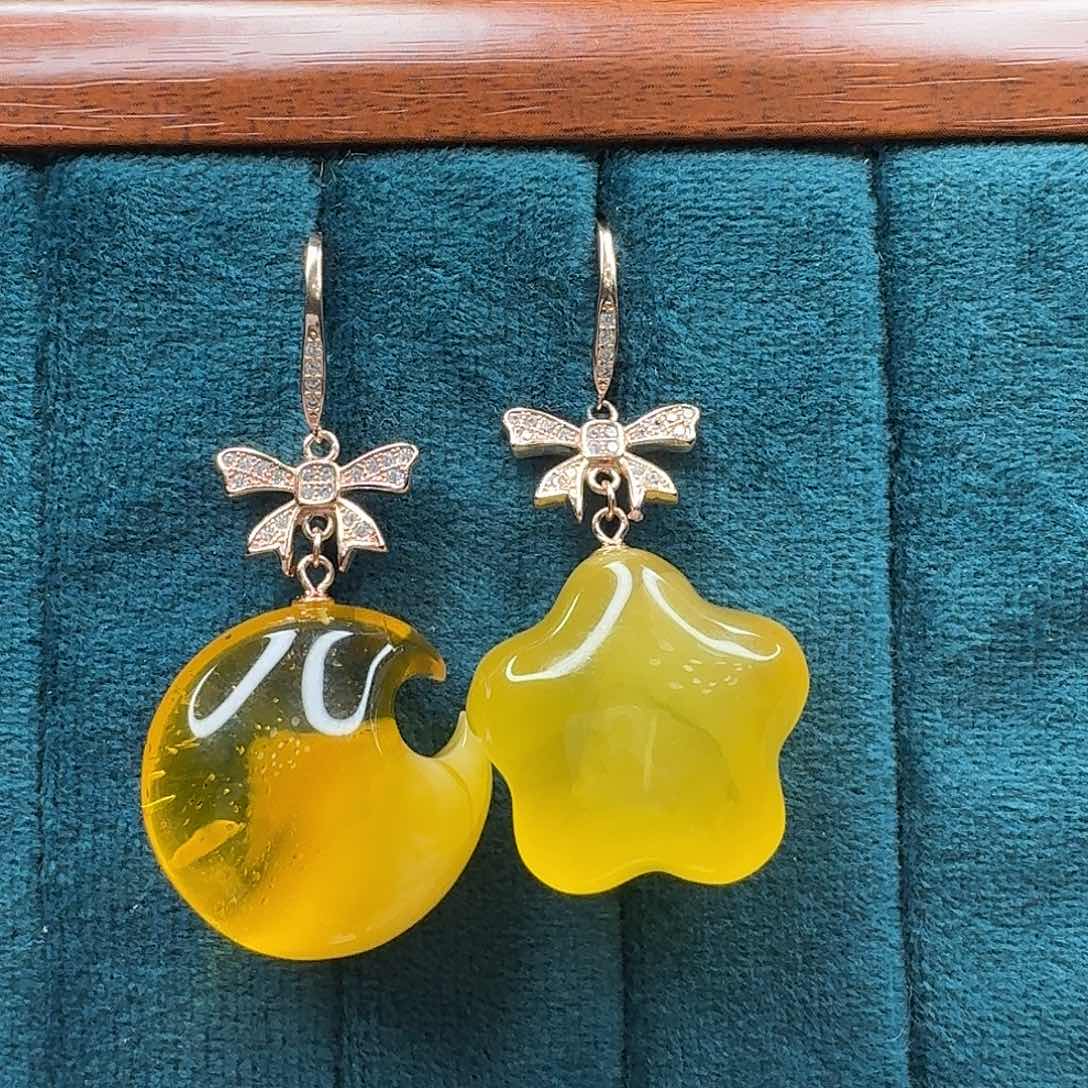 琥珀耳饰未镶嵌琥珀耳饰