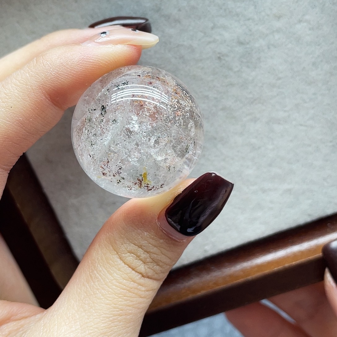 未镶嵌珠宝半成品水晶7幽灵球29mm