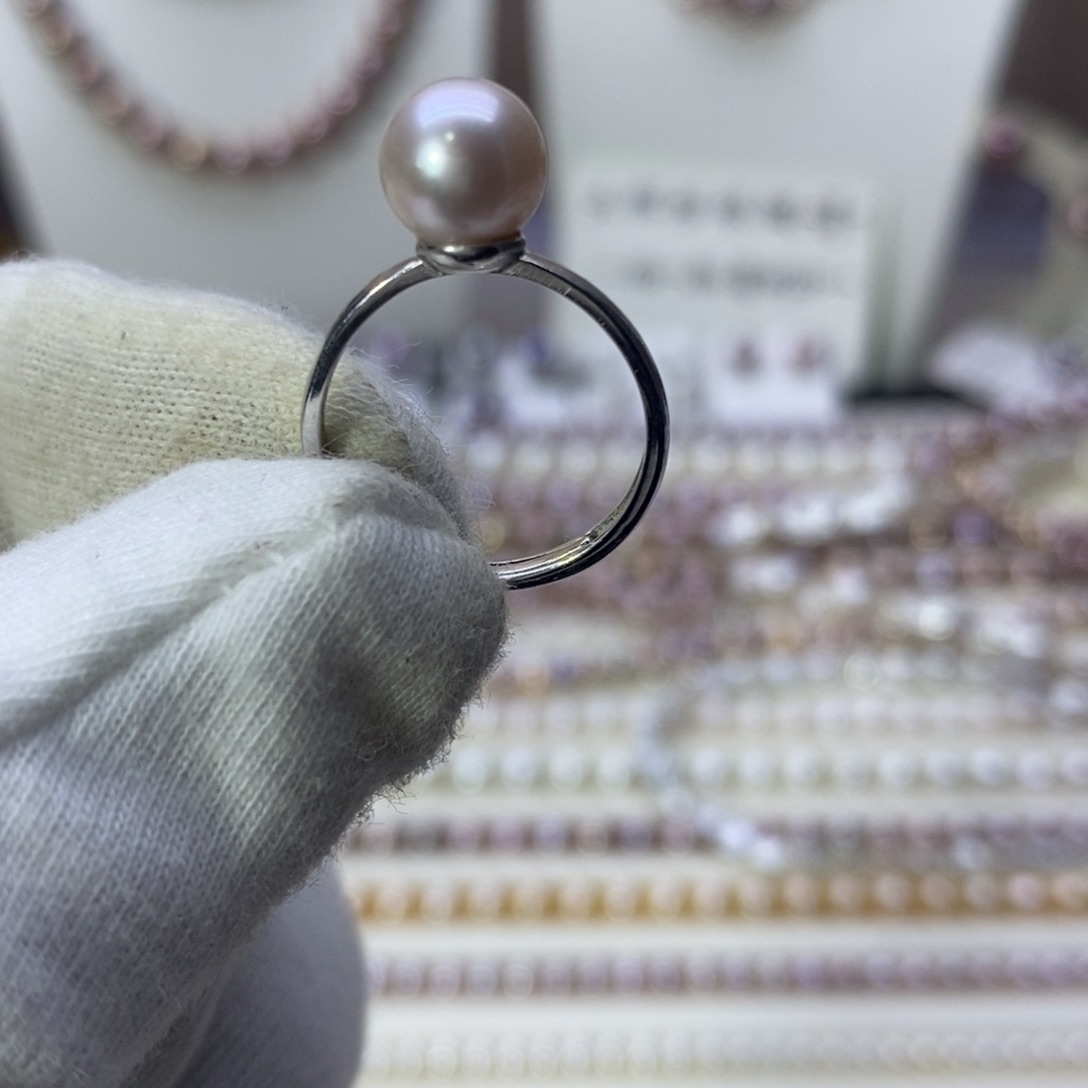 淡水珍珠戒指银S925镶嵌