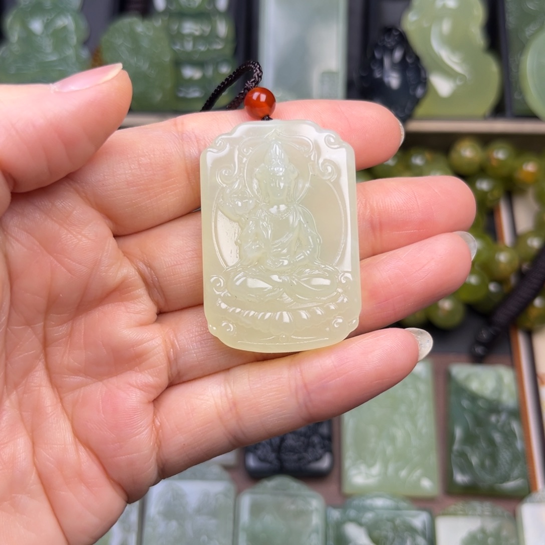 蛇纹石玉未镶嵌吊坠(赠链)