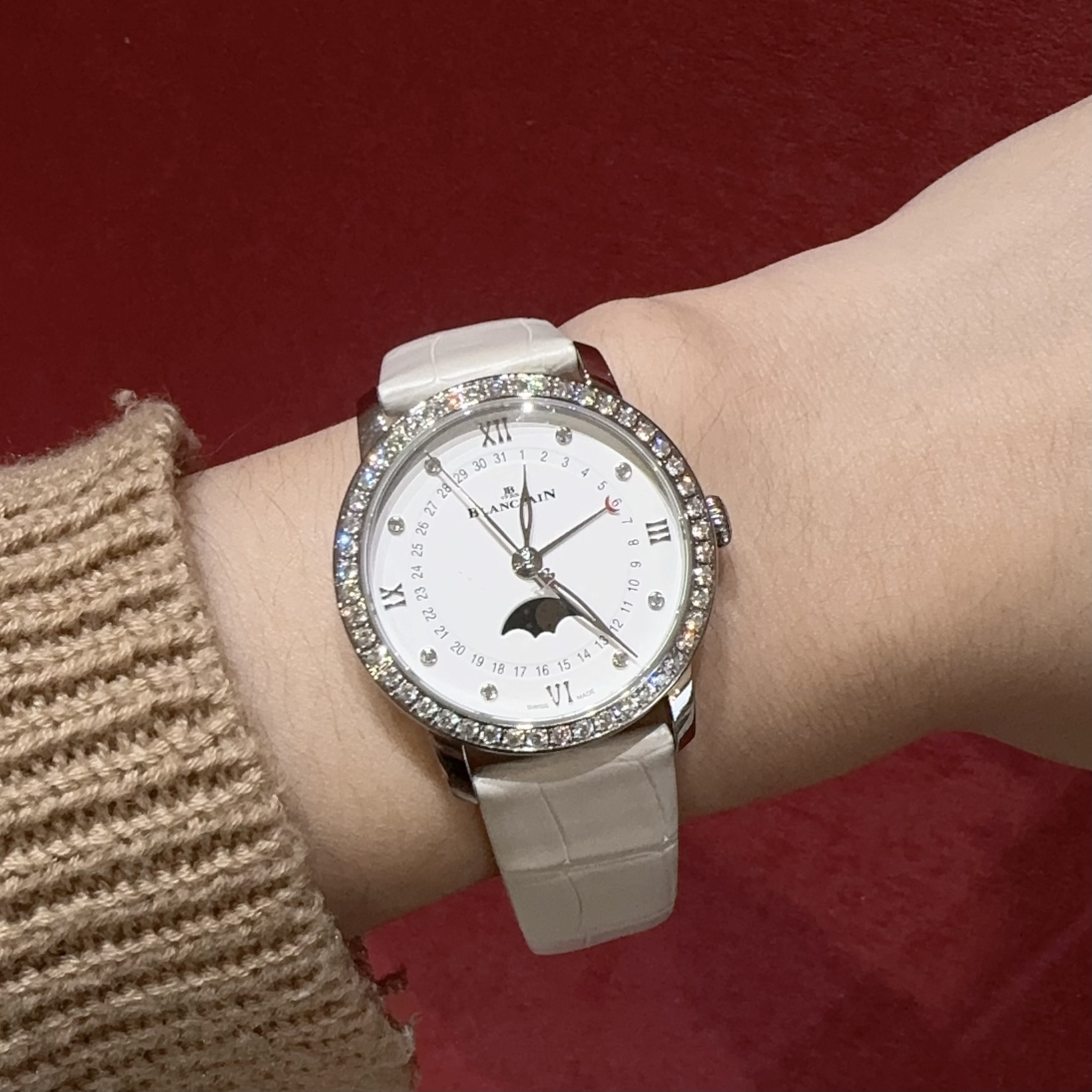 99新 Blancpain 雪 6126 月亮美人原钻 自动机械 33mm