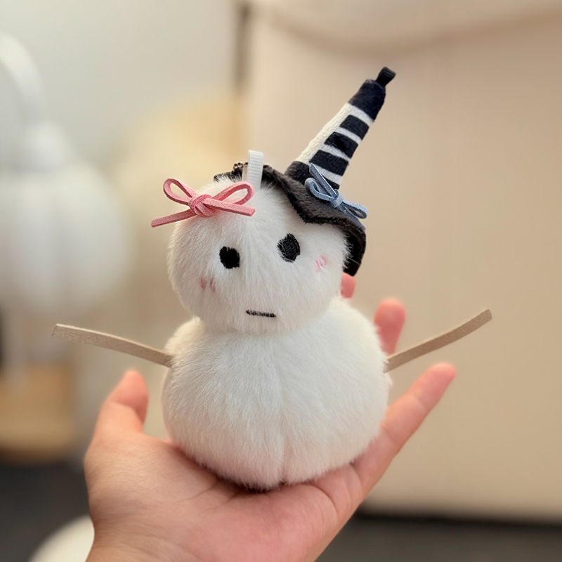 可爱雪人路障毛绒玩偶小雪障挂件玩具卡通雪人公仔娃娃丑萌送礼物