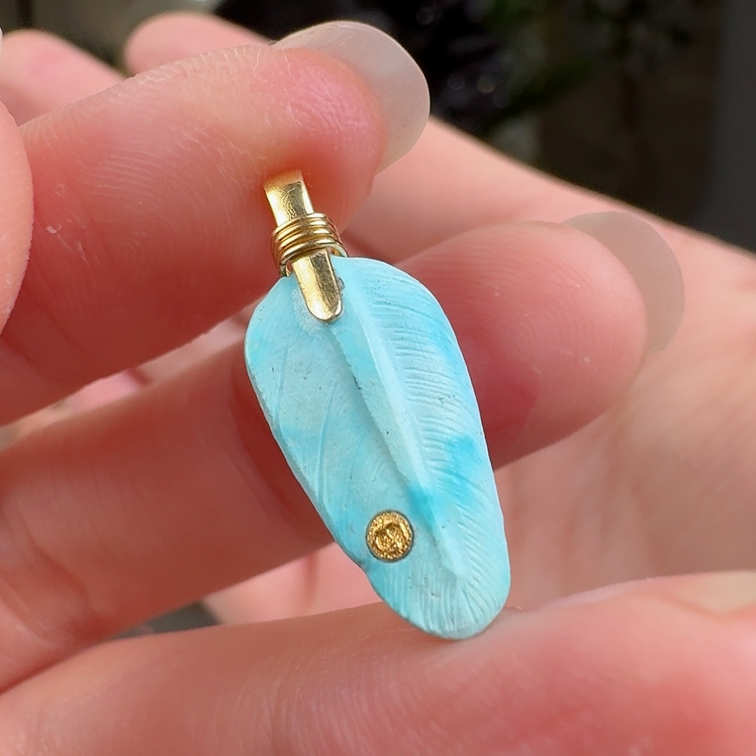 绿松石珠宝奇石18K金镶嵌