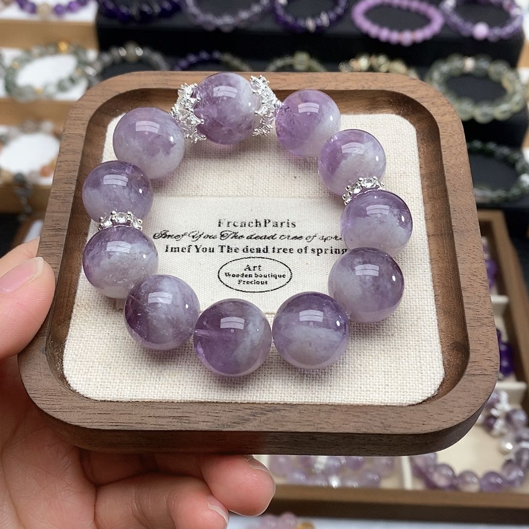 水晶手链未镶嵌?*紫兔毛手串