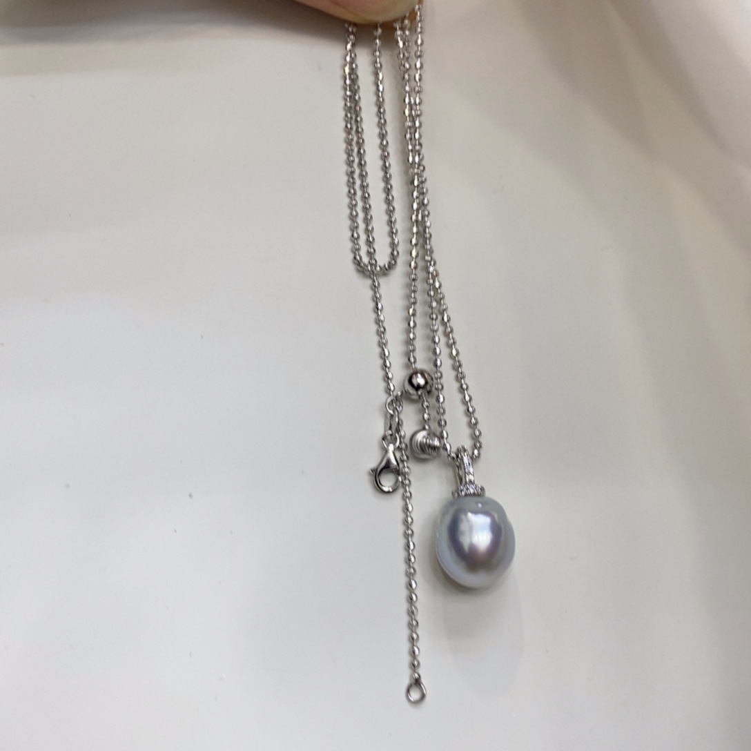 海水珍珠吊坠(不含链)银S925镶嵌心*