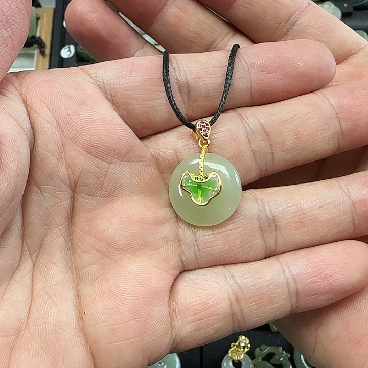 和田玉吊坠(不含链)银S925镶嵌