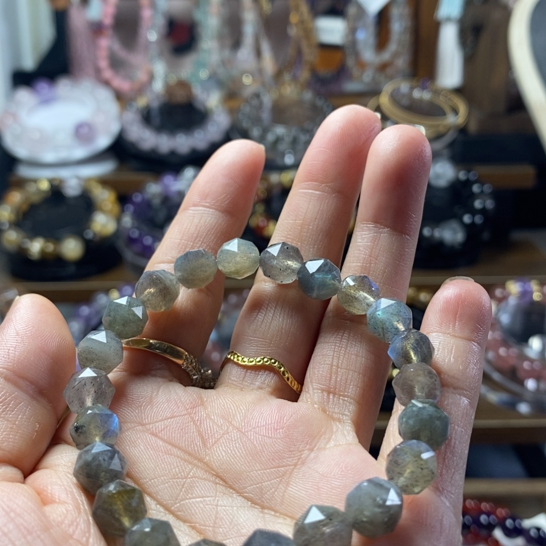 未镶嵌手串水晶天然灰月光手串