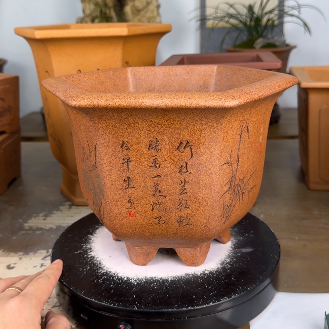 花盆紫砂紫砂花盆19.5-16