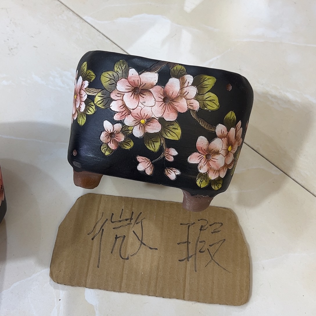 糊***了景德镇炫彩手绘陶瓷花盆