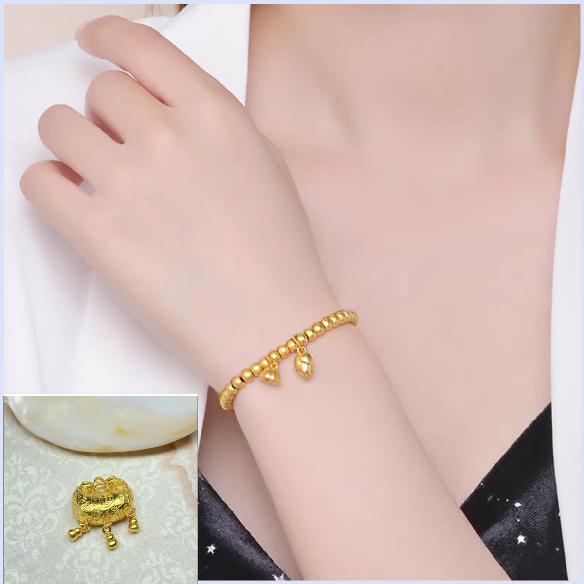 【X】高端大气两世欢手链赠平安锁吊坠【SCL10+SPCD128】