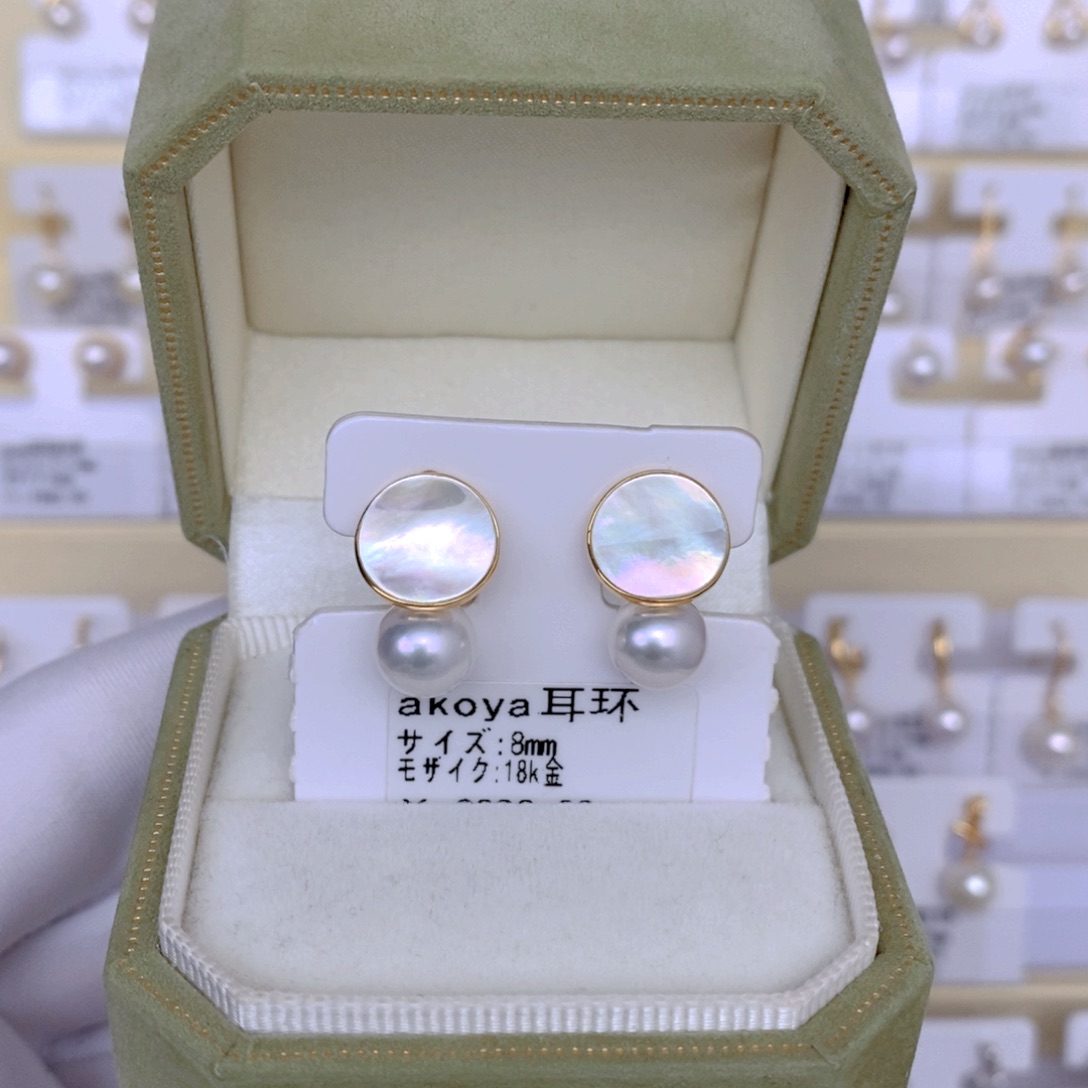 海水珍珠耳饰18K金镶嵌