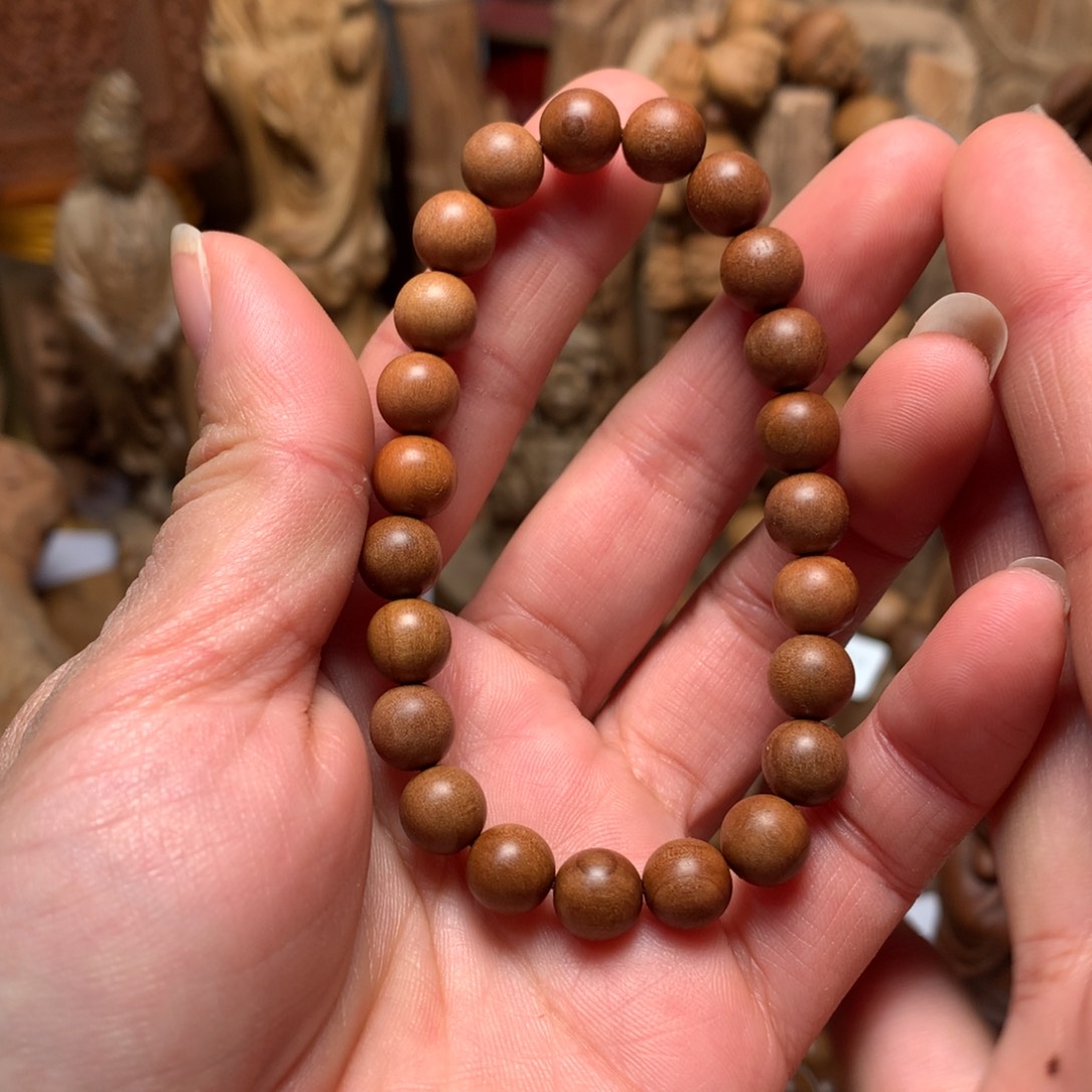 檀香木手串/手链老山檀香0.8单圈顺纹