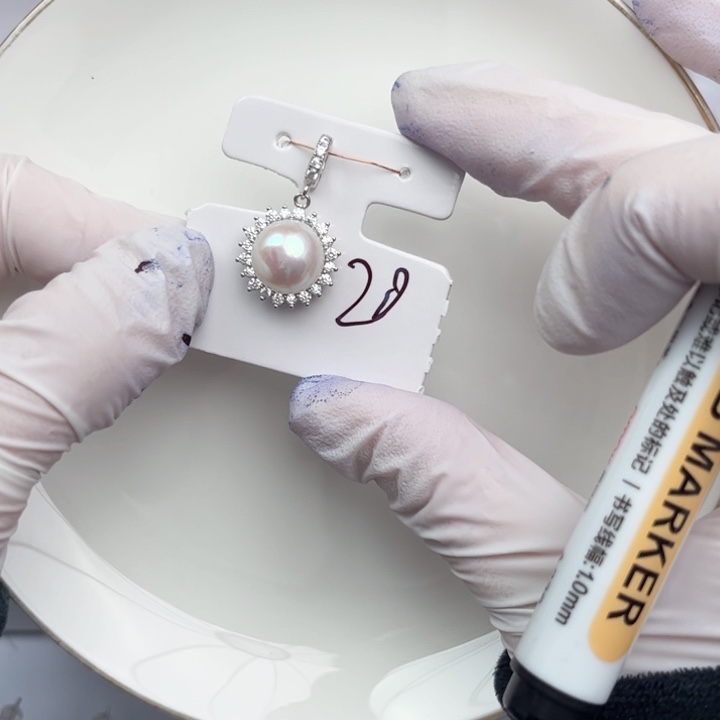 淡水珍珠耳饰银S925镶嵌