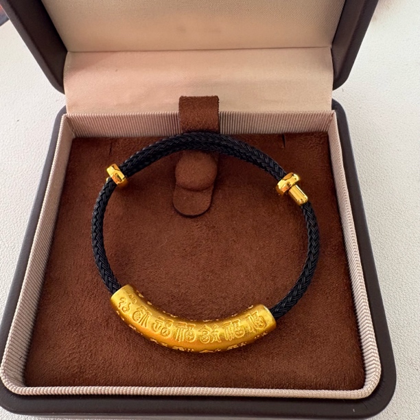 合金手链 【高端定制】古法百福心灵弯管手链