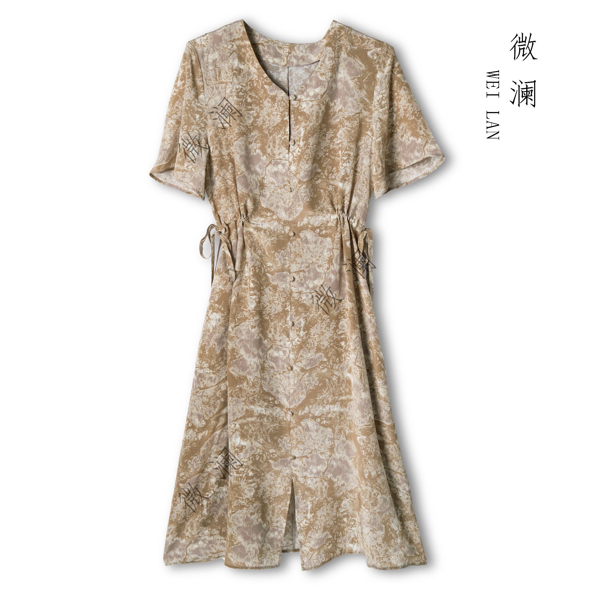 【微醺】花卉印花连衣裙灯笼袖收腰法式优雅气质夏季新款DL5036-1